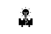 Idea generation black icon, vector