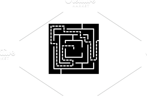 Labyrinth solution black icon