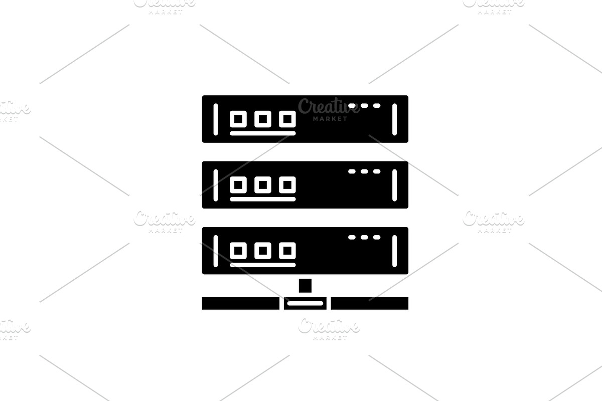 Cloud server black icon, vector sign in Illustrations - product preview 8