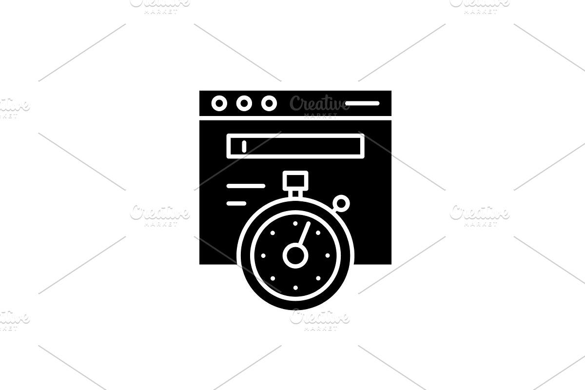 Website speed black icon, vector in Illustrations - product preview 8