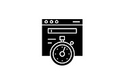 Website speed black icon, vector