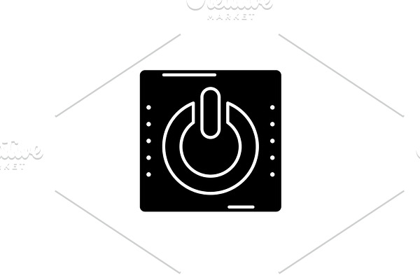 Power button black icon, vector sign