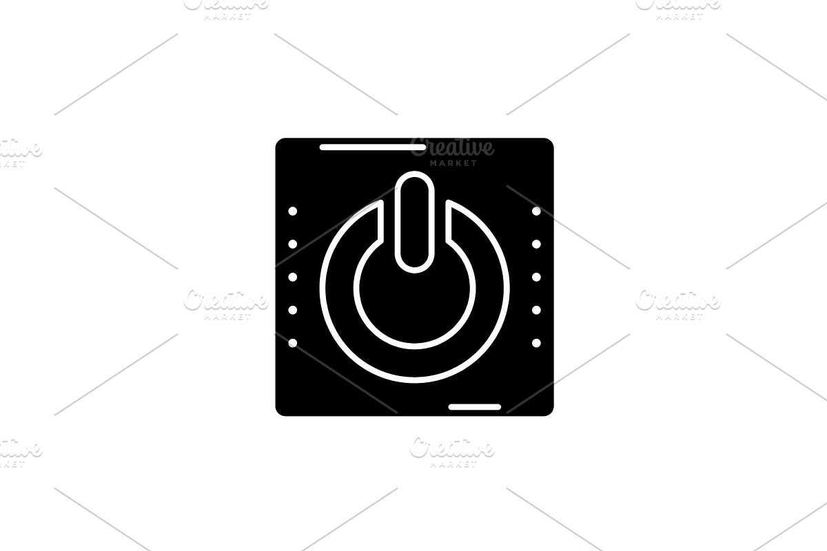 Power button black icon, vector sign in Illustrations - product preview 8