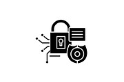 Security framework black icon