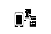 Mobile apps black icon, vector sign