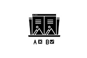 Ab test black icon, vector sign on