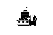 Fast food business black icon