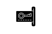Electronic dook key lock black icon