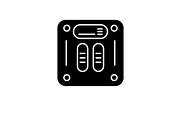 Weight scales black icon, vector