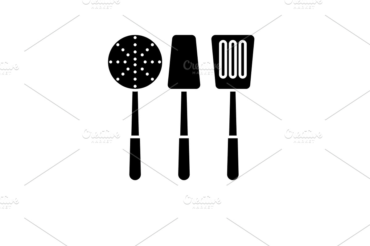 Cooking tableware black icon, vector in Illustrations - product preview 8