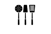 Cooking tableware black icon, vector