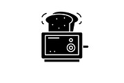 Toaster black icon, vector sign on