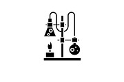 Chemistry lab black icon, vector