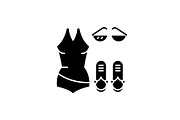 Bathing suit black icon, vector sign