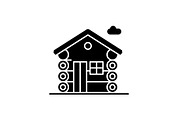 Dwelling black icon, vector sign on