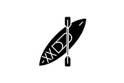 Canoe black icon, vector sign on