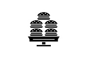 Dessert black icon, vector sign on