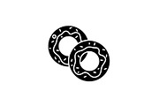 Donuts black icon, vector sign on