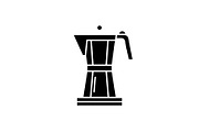 Making coffee black icon, vector