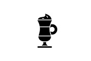 Cappuccino black icon, vector sign