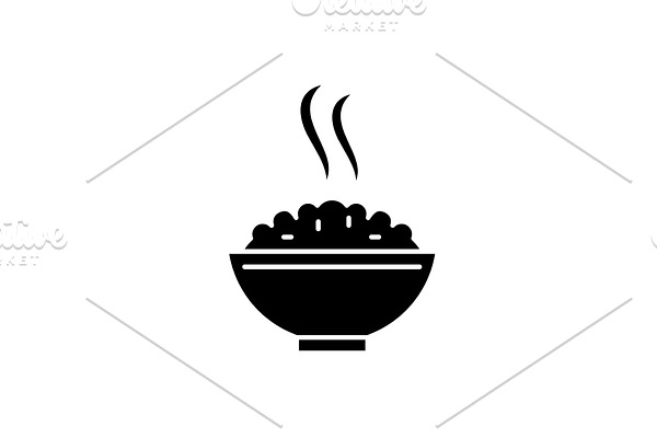Porridge black icon, vector sign on