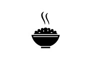 Porridge black icon, vector sign on