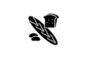 Bakery shop black icon, vector sign