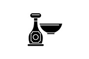 Sauce in a bottle black icon, vector
