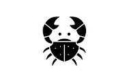 Crab black icon, vector sign on