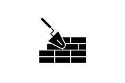 Brickwork black icon, vector sign on