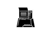 Office paper black icon, vector sign