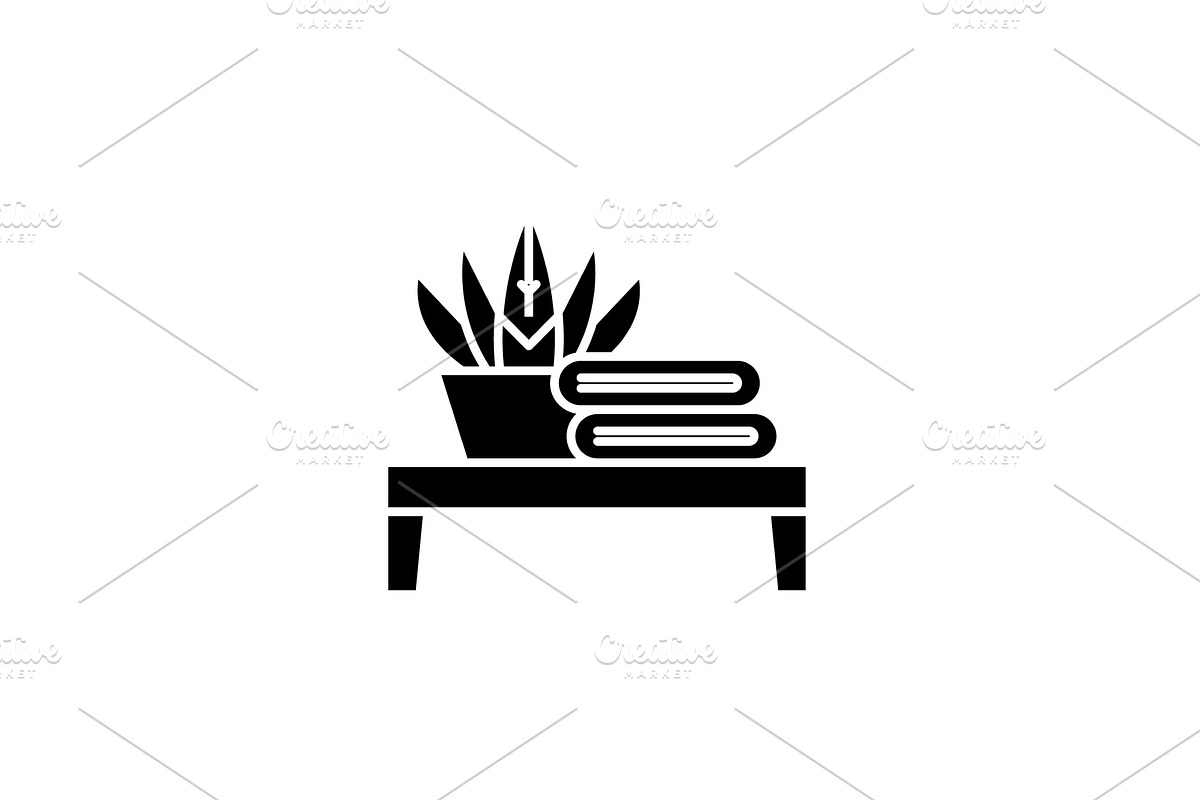 Bathroom table black icon, vector in Objects - product preview 8