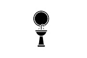 Washbasin black icon, vector sign on