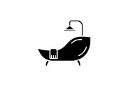 Bath black icon, vector sign on