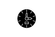 Clock black icon, vector sign on