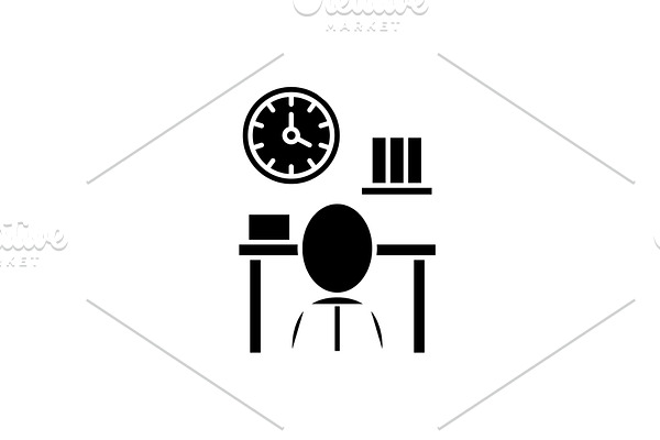 Bureaucracy black icon, vector sign
