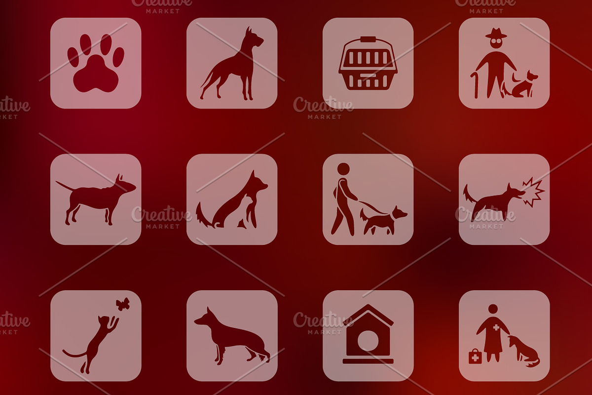 Set of pets icons in Graphics - product preview 8