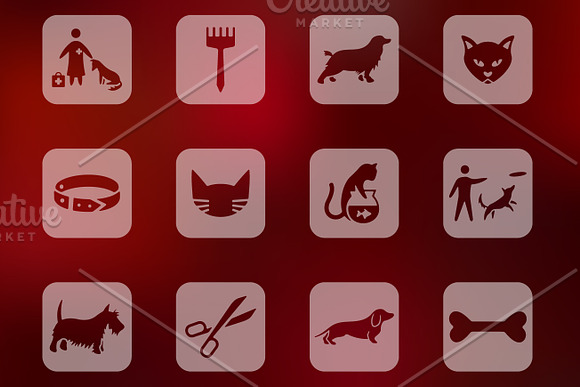 Set of pets icons in Graphics - product preview 2