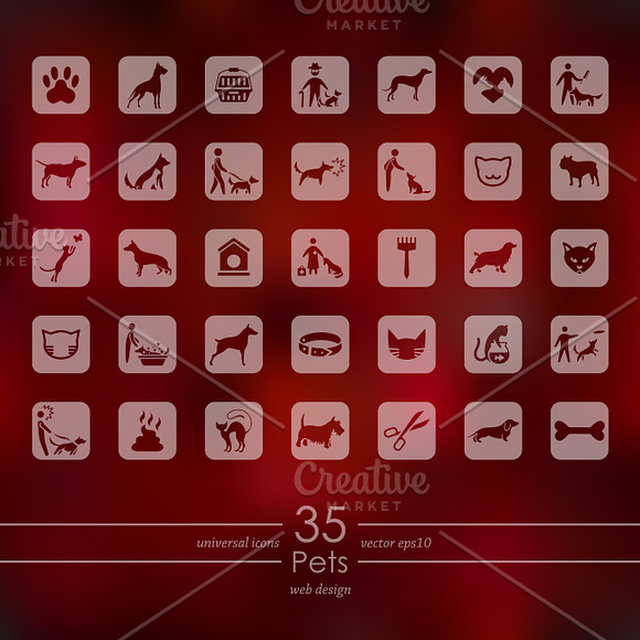 Set of pets icons in Graphics - product preview 3