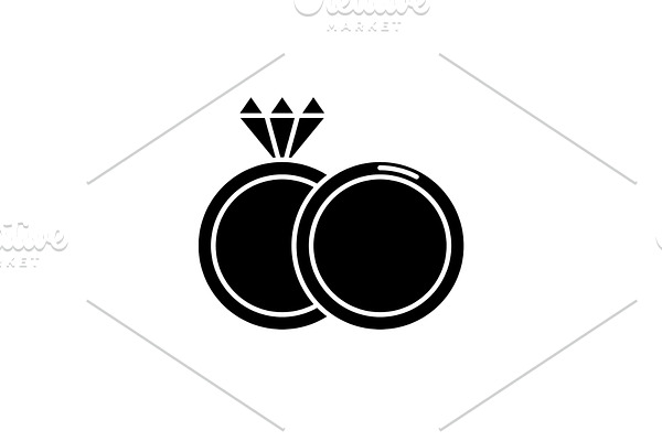 Espousal black icon, vector sign on