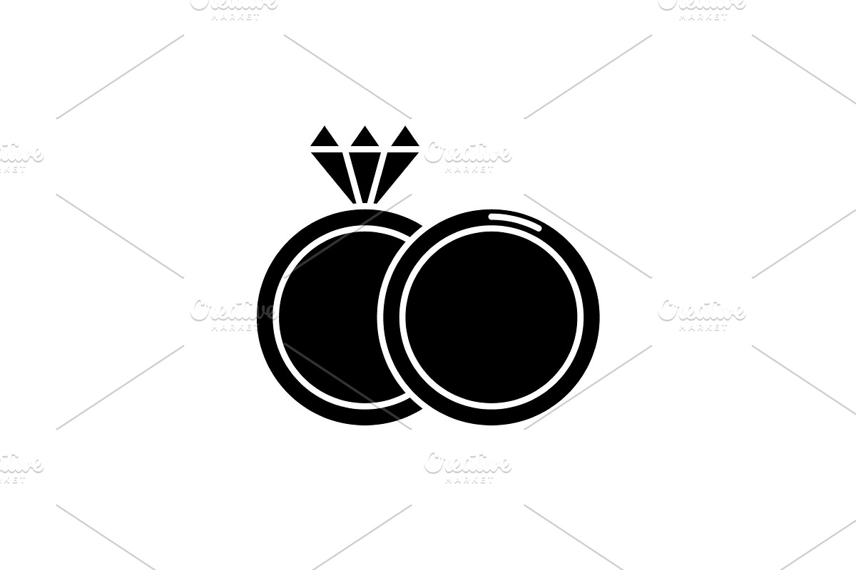Espousal black icon, vector sign on in Illustrations - product preview 8