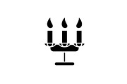 Tasty candles black icon, vector