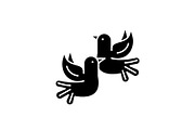 Pigeons black icon, vector sign on
