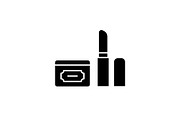 Cosmetics black icon, vector sign on