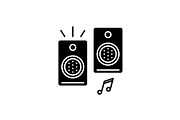 Loudspeakers black icon, vector sign