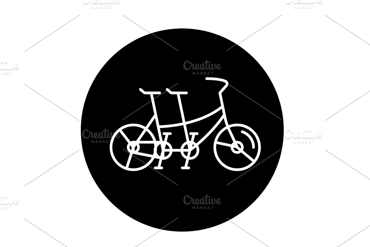 Double bike black icon, vector sign in Illustrations - product preview 8