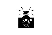 Photography black icon, vector sign