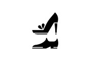 Wedding shoes black icon, vector