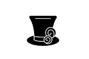 Cylinder hat black icon, vector sign