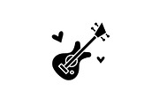 Guitar music black icon, vector sign